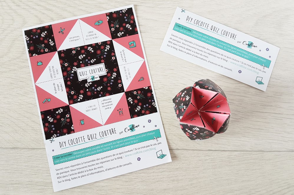 Tuto DIY Cocotte en papier Quiz Couture