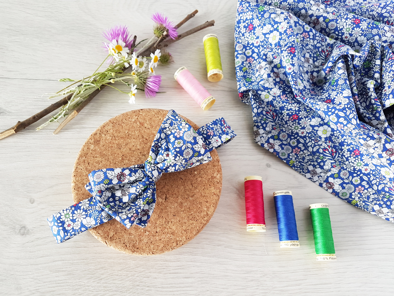 Tuto nœud papillon ajustable en Liberty