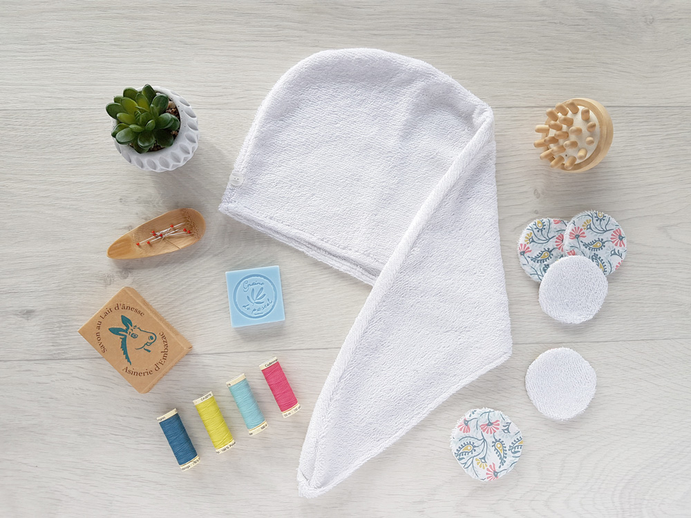 Tuto Serviette à cheveux & disques démaquillants eco-friendly en éponge bambou